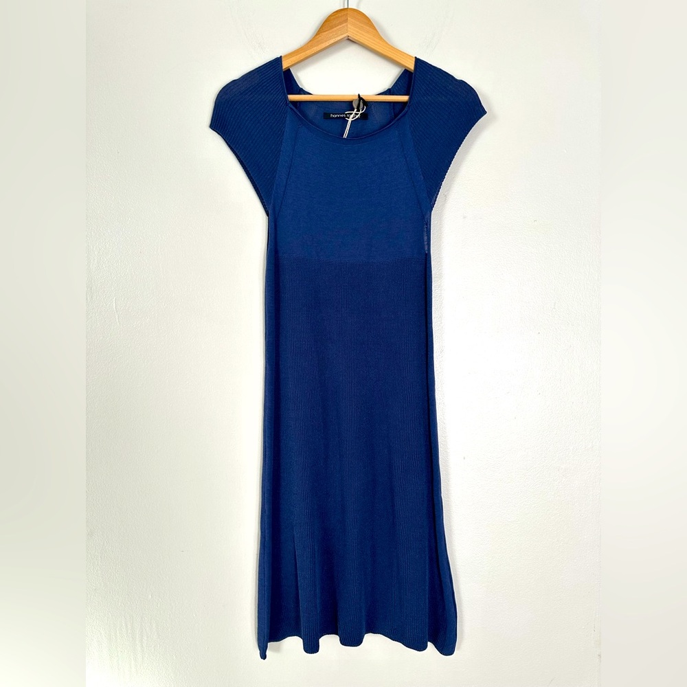 Hannes Roether Blue Midi/ Knee Length Cap Sleeve Dress size Small. NWT